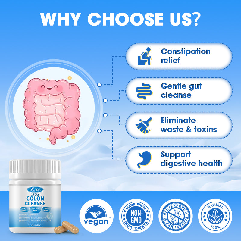 Bunkka 15-Day Colon Cleanse Supplement Supports Gentle Gut Cleanse Detox