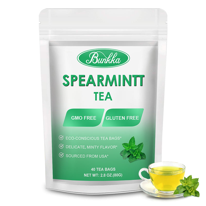 Bunkka Spearmint Tea Naturally Caffeine Free Aromatic Light and Minty Support to Improve in Digestion and Bloating Hormonal balance Tea Bag