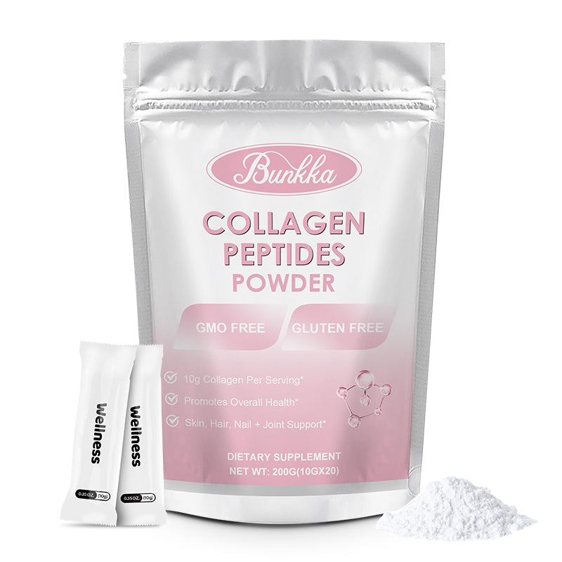 BUNKKA Multi Collagen Protein Powder With Vitamin C For Nails Bones & Joints Support Healthy Skin And Hair