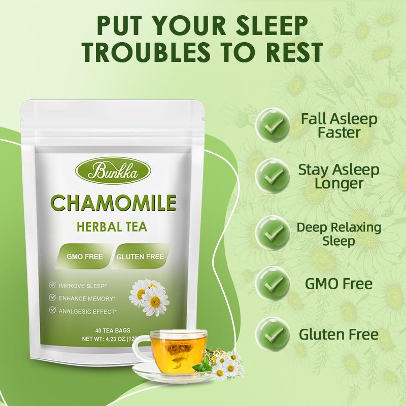 BUNKKA Organic Chamomile Tea Support Improve Sleep Quality Soothe the Nerves Promote Digestive Health Heart Health Beauty Tea