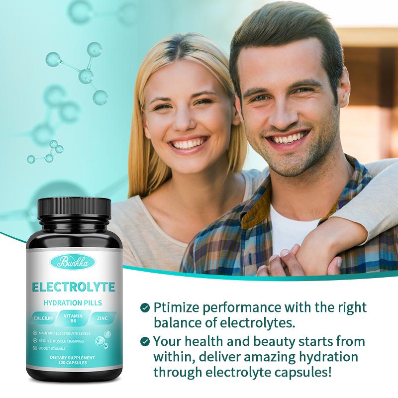 Bunkka Complex Electrolyte Capsules with Vitamins and Minerals Sports&muscle Support Capsules Endurance Enhancement for Gym
