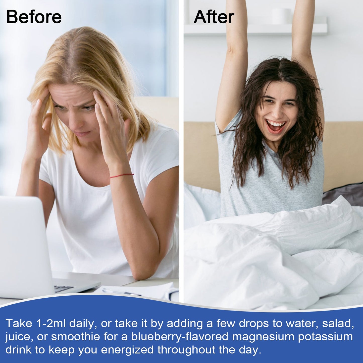 Potassium Magnesium Liquid Drops Supplement Vitamin D3, Zinc, Sugar Free & Vegan for Leg Cramps