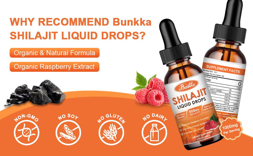 Bunkka Organic Shilajit Liquid Drops Sugar-Free & Vegan Supplement