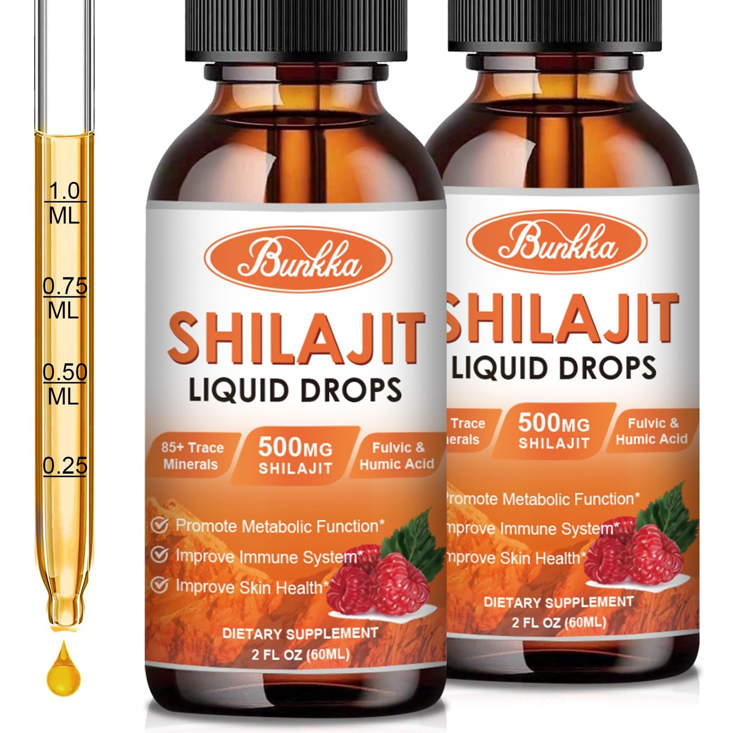 Bunkka Organic Shilajit Liquid Drops Sugar-Free & Vegan Supplement