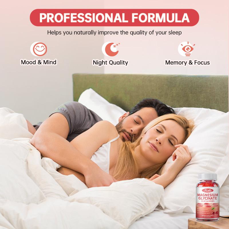 Bunkka Magnesium Glyciniate Gummies with Calcium Pottasium Vitamin Coq10 Bone Joint Brain Health Muscle Cramp Sleep Quality