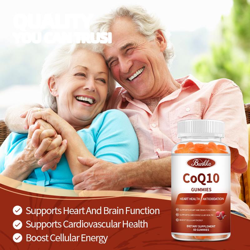 BUNKKA CoQ10 Gummies 500mg For Joint Health Support Cardiovascular and Heart Health Energy Production Antioxidant Coenzyme Q10