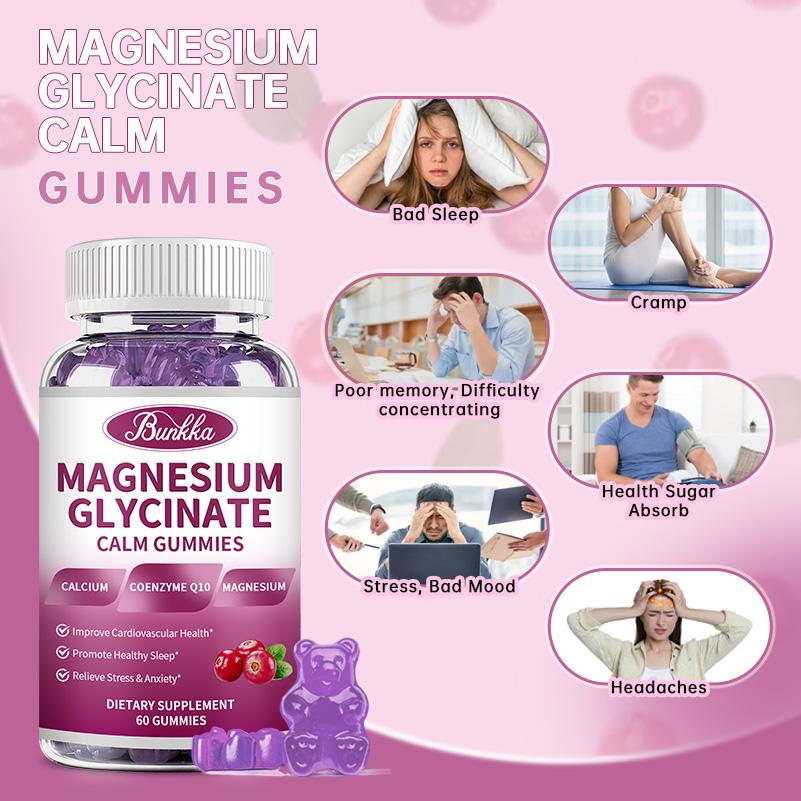 BUNKKA Magnesium Complex 600mg Of Glycinate & Malate Magnesium for Stress Relaxation Muscle & Bone Health Support Nerve Heart Sleep Health