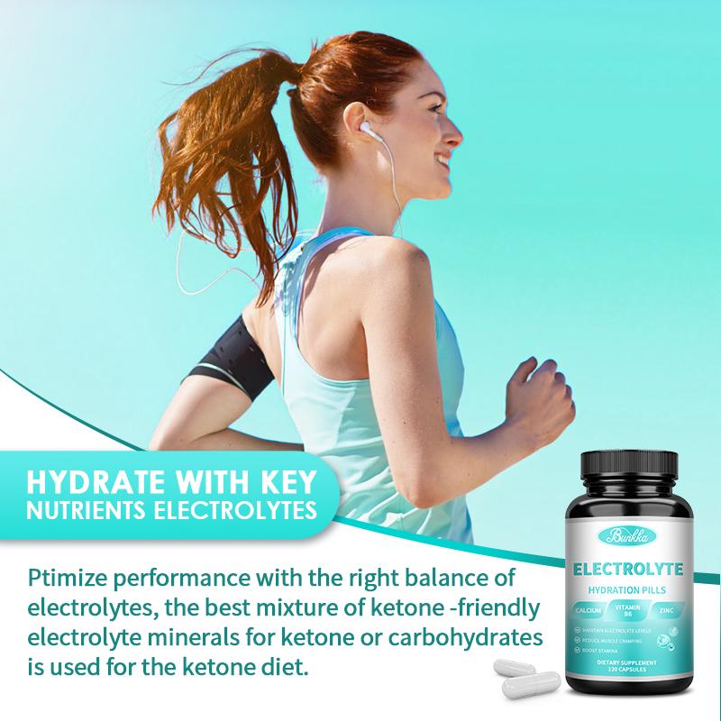 Bunkka Complex Electrolyte Capsules with Vitamins and Minerals Sports&muscle Support Capsules Endurance Enhancement for Gym