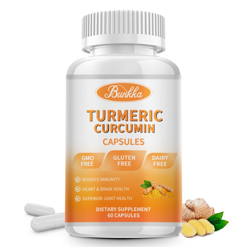 Bunkka Turmeric Curcumin Capsules Ultra High Absorption Heart Immune Support Joint Brain Health Muscle Stamina Energy Booster