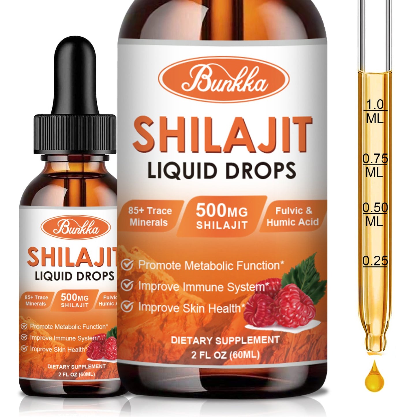 Bunkka Organic Shilajit Liquid Drops Sugar-Free & Vegan Supplement