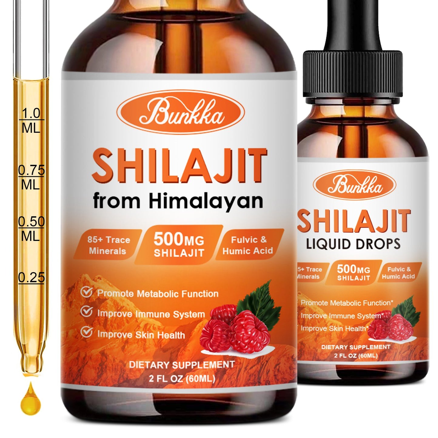 Bunkka Organic Shilajit Liquid Drops Sugar-Free & Vegan Supplement