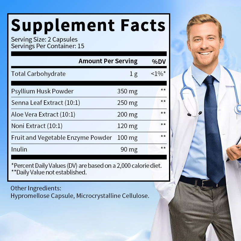 Bunkka 15-Day Colon Cleanse Supplement Supports Gentle Gut Cleanse Detox