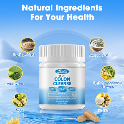 Bunkka 15-Day Colon Cleanse Supplement Supports Gentle Gut Cleanse Detox