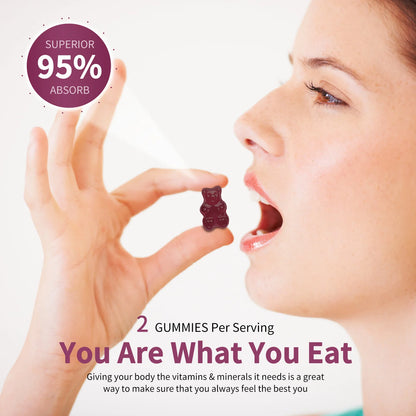 (2 Pack)Calcium Magnesium Zinc Gummies, for Bone, Muscles, Calm Mood,Immune & Sleep Support,60 Count