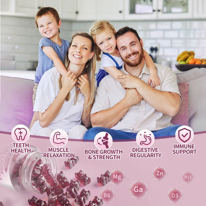 (2 Pack)Calcium Magnesium Zinc Gummies, for Bone, Muscles, Calm Mood,Immune & Sleep Support,60 Count