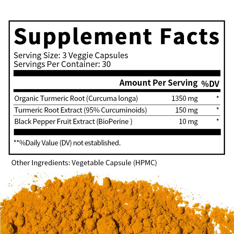 Bunkka Turmeric Curcumin Capsules Ultra High Absorption Heart Immune Support Joint Brain Health Muscle Stamina Energy Booster