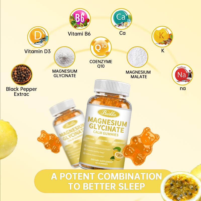 BUNKKA Magnesium Complex 600mg Of Glycinate & Malate Magnesium for Stress Relaxation Muscle & Bone Health Support Nerve Heart Sleep Health