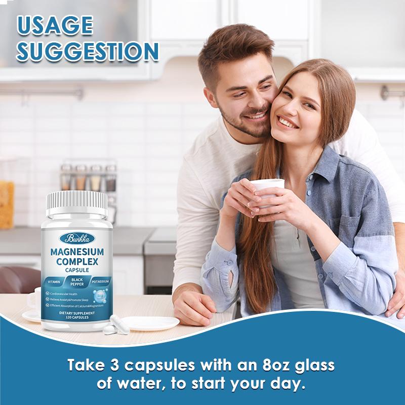 BUNKKA Magnesium Blend Capsules 4in1 Powerful Formula High Potency Absorption Digestion Sleep Muscle&amp;Bone Health Magnesium Glycinate