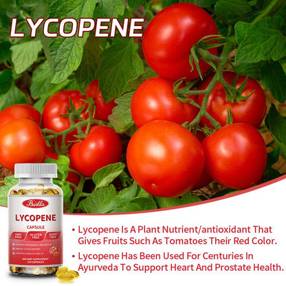 BUNKKA Lycopene 10mg Capsules for Prostate and Heart Health Support Antioxidant Skin Health