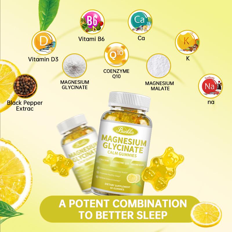 BUNKKA Magnesium Complex 600mg Of Glycinate & Malate Magnesium for Stress Relaxation Muscle & Bone Health Support Nerve Heart Sleep Health