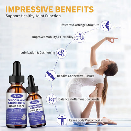 Bunkka Glucosamine Chondroitin MSM Liquid Drops Support Supplement Supports Healthy Joints
