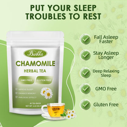 BUNKKA Organic Chamomile Tea Support Improve Sleep Quality Soothe the Nerves Promote Digestive Health Heart Health Beauty Tea