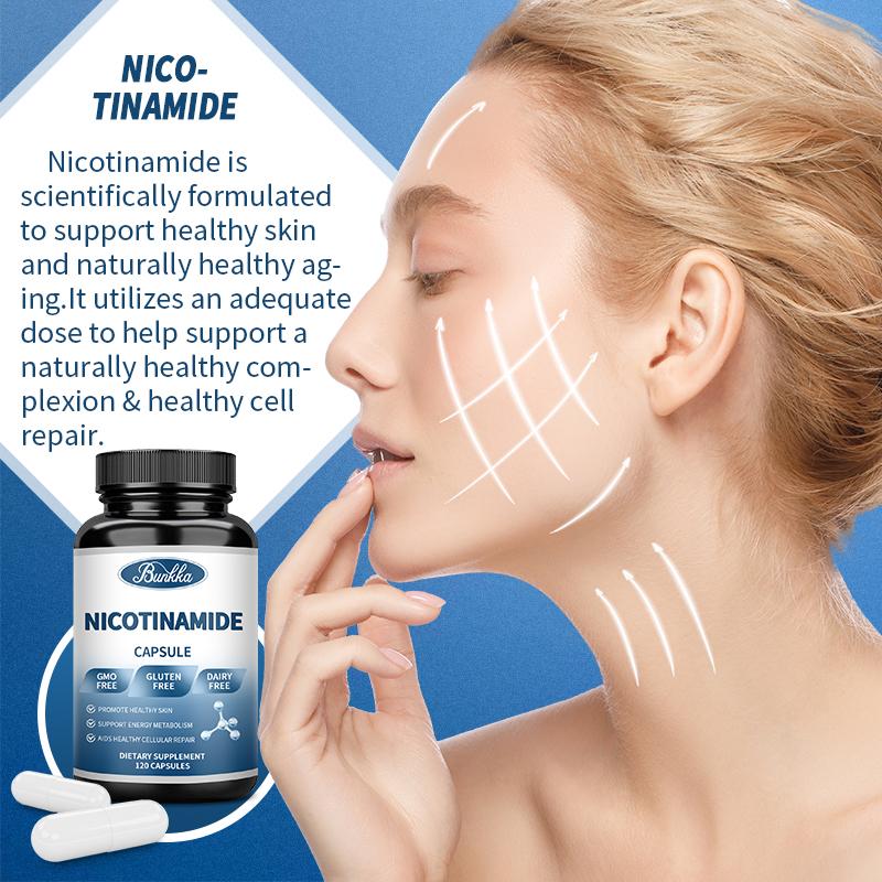 BUNKKA Nicotinamide 500mg Vitamin B3 Supplement for Skin Brightening Anti-Aging Energy Focus Support Fine Line Smoothing