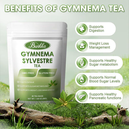 Organic Gymnema Sylvestre Tea For Sugar Metabolism Digestion Supports Weight Loss Management All-Natural and Non-GMO