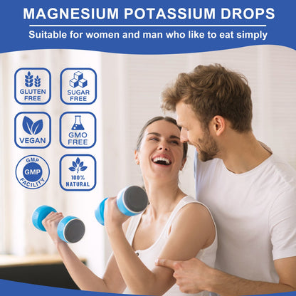 Potassium Magnesium Liquid Drops Supplement  Vitamin D3, Zinc, Sugar Free & Vegan for Leg Cramps