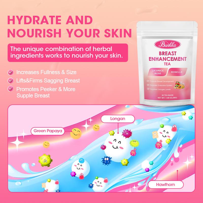 Bunkka Breast Enhancement Tea Lactation Papaya Tea for Breast Enhancement Female Augmentation for Breast Enlargement Fast Growth and Lift