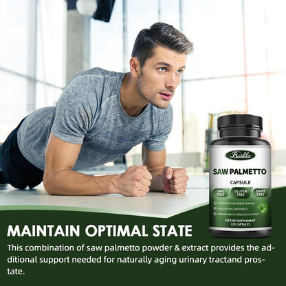 Bunkka Saw Palmetto Capsules Fatigue Relief Sleep Quality Urinary and Prostate Health Skin Beauty Hair Repair Hormone Balance