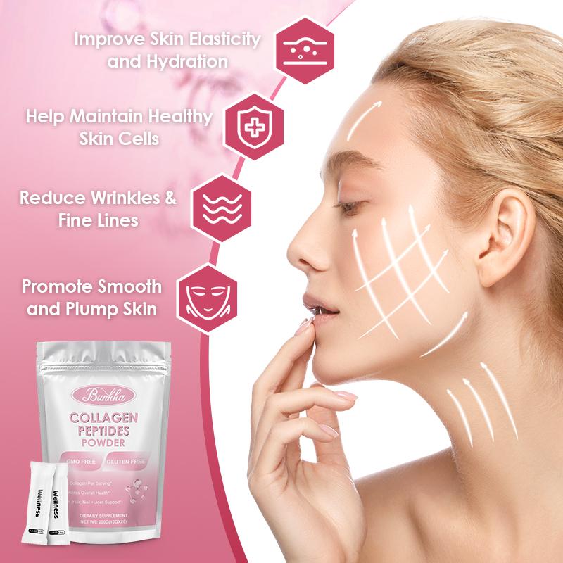 BUNKKA Multi Collagen Protein Powder With Vitamin C For Nails Bones & Joints Support Healthy Skin And Hair