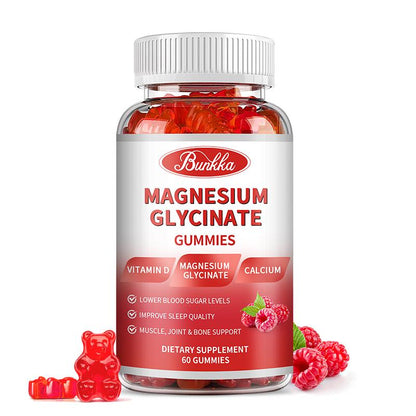 Bunkka Magnesium Glycinate Gummies Magnesium Nutrition Diet Supplement Memory Weak Bone Joint Health Sleep Quality Muscle Cramps