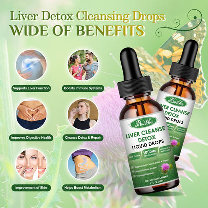 4Fl Oz Liver Cleanse Detox & Repair Liquid Drops, Milk Thistle Liver Detox Drops with Dandelion, Licorice, & More, Liver Health Support Tincture 120 Days Supplement