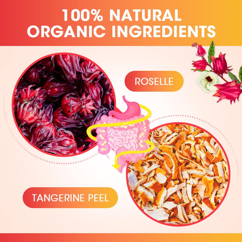 BUNKKA 100% Natural Organic Roselle Tangerine Peel Flowers Tea Anti-oxidation Promote Digestion Metabolism Weight Management Products