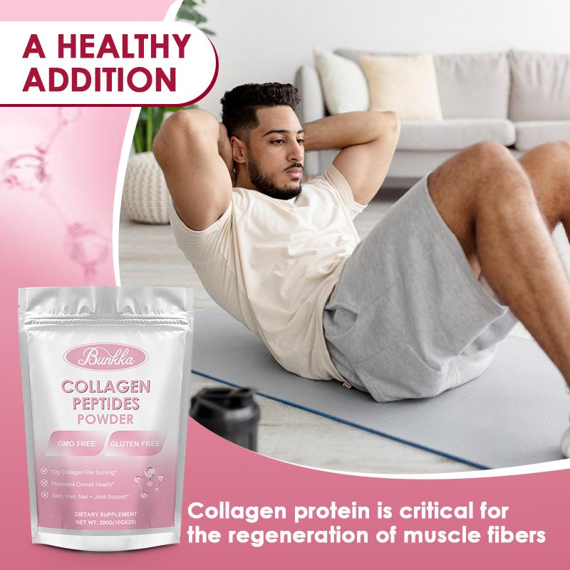 BUNKKA Multi Collagen Protein Powder With Vitamin C For Nails Bones & Joints Support Healthy Skin And Hair