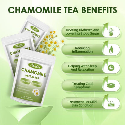 BUNKKA Organic Chamomile Tea Support Improve Sleep Quality Soothe the Nerves Promote Digestive Health Heart Health Beauty Tea