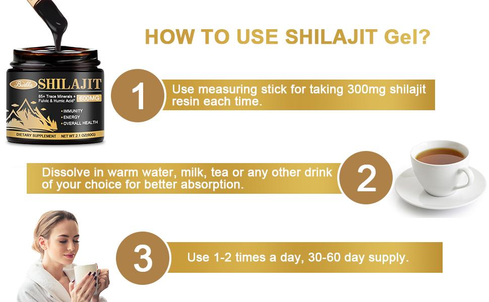 Pure Himalayan Shilajit Organic Resin - 600mg High Purity Supplement with 85+ Trace Minerals & Fulvic Acid for Energy & Immune Support