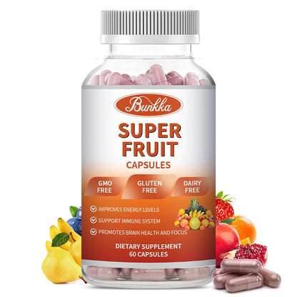 Organic Fruits Supplement with 23 Fruits Rich in Antioxidants Potent Fruits Capsules for Energy Boost