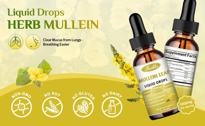 Bunkka 2 Pack Mullein  Liquid Drops Supplement for Lungs