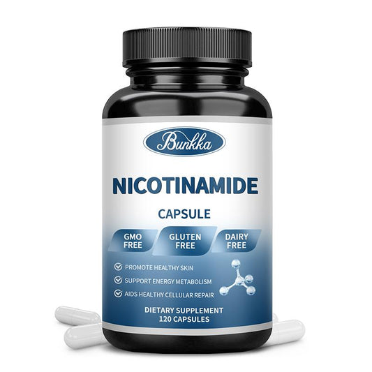 BUNKKA Nicotinamide 500mg Vitamin B3 Supplement for Skin Brightening Anti-Aging Energy Focus Support Fine Line Smoothing