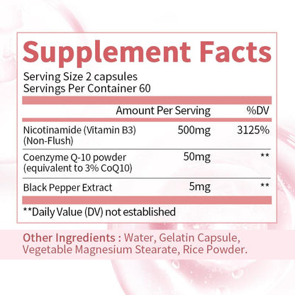 Nicotinamide Vitamin B3 Coenzyme Q10 Capsules