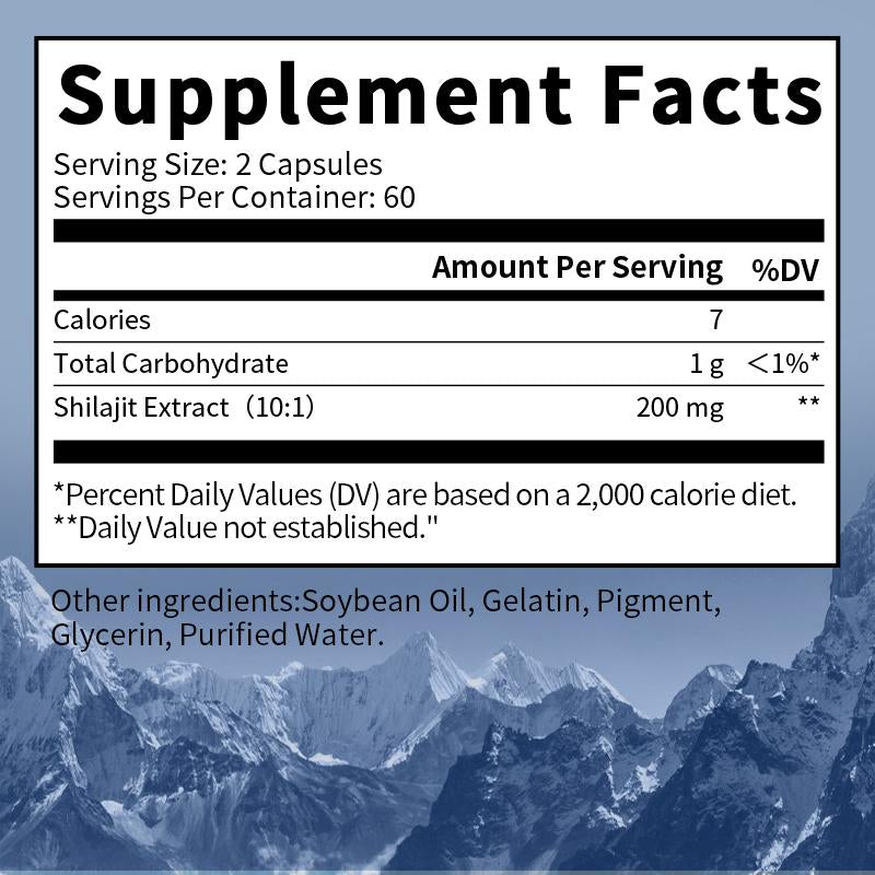 BUNKKA Shilajit Pure Himalayan Capsules with Fulvic Acid For Energy Boost Immune Health Support Performance for Men And Women