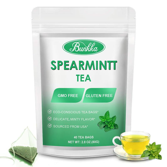Bunkka Spearmint Tea Naturally Caffeine Free Aromatic Light and Minty Support to Improve in Digestion and Bloating Hormonal balance Tea Bag