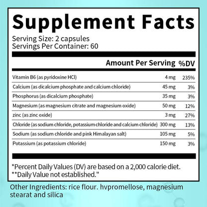 Bunkka Complex Electrolyte Capsules with Vitamins and Minerals Sports&muscle Support Capsules Endurance Enhancement for Gym