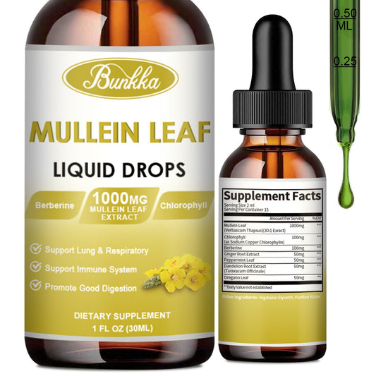 Bunkka 2 Pack Mullein  Liquid Drops Supplement for Lungs