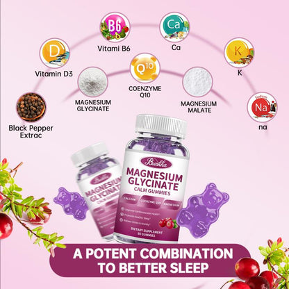 BUNKKA Magnesium Complex 600mg Of Glycinate & Malate Magnesium for Stress Relaxation Muscle & Bone Health Support Nerve Heart Sleep Health
