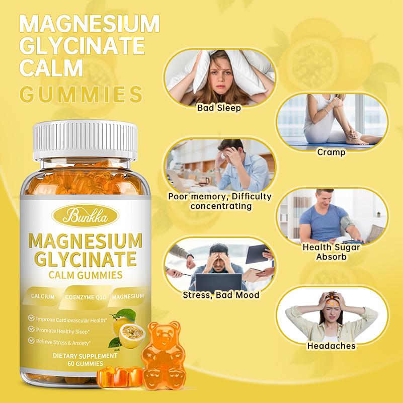 BUNKKA Magnesium Complex 600mg Of Glycinate & Malate Magnesium for Stress Relaxation Muscle & Bone Health Support Nerve Heart Sleep Health