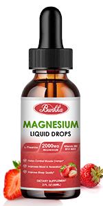 2 Packs Magnesium Glycinate Liquid Drops-Strawberry Flavor