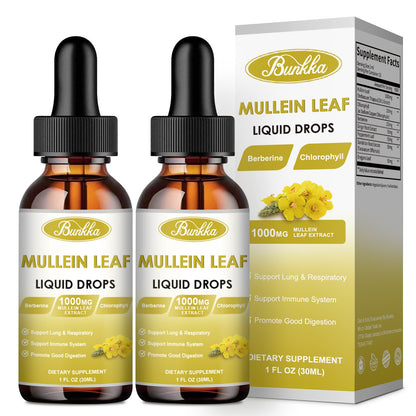 Bunkka 2 Pack Mullein  Liquid Drops Supplement for Lungs